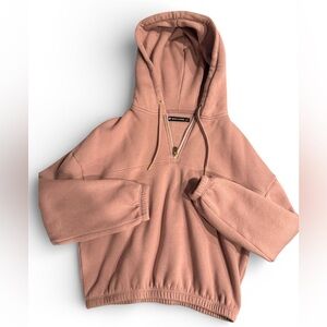 Wear it to Heart Quarter Zip Hoodie Cropped size XS Lavender NWOT